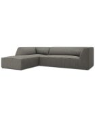 Canapé d'angle gauche Velours Sao 4 Places gris clair - 273x180x69 cm