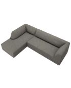 Canapé d'angle gauche Velours Sao 4 Places gris clair - 273x180x69 cm