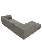 Canapé d'angle gauche Velours Sao 4 Places gris clair - 273x180x69 cm