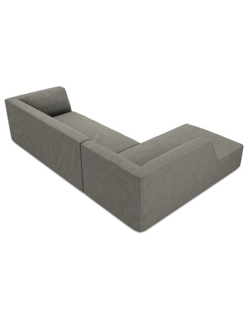 Canapé d'angle gauche Velours Sao 4 Places gris clair - 273x180x69 cm
