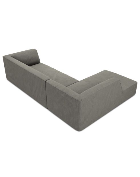 Canapé d'angle gauche Velours Sao 4 Places gris clair - 273x180x69 cm