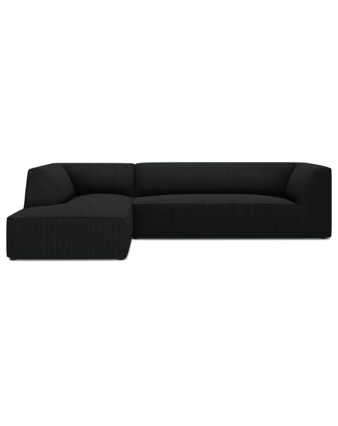 Canapé d'angle gauche Velours Sao 4 Places noir - 273x180x69 cm