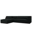 Canapé d'angle gauche Velours Sao 4 Places noir - 273x180x69 cm