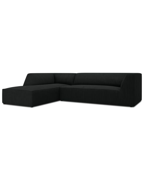 Canapé d'angle gauche Velours Sao 4 Places noir - 273x180x69 cm