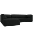 Canapé d'angle gauche Velours Sao 4 Places noir - 273x180x69 cm