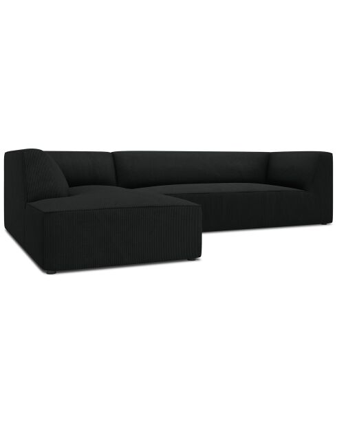Canapé d'angle gauche Velours Sao 4 Places noir - 273x180x69 cm