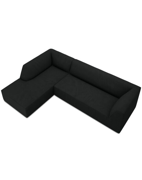 Canapé d'angle gauche Velours Sao 4 Places noir - 273x180x69 cm