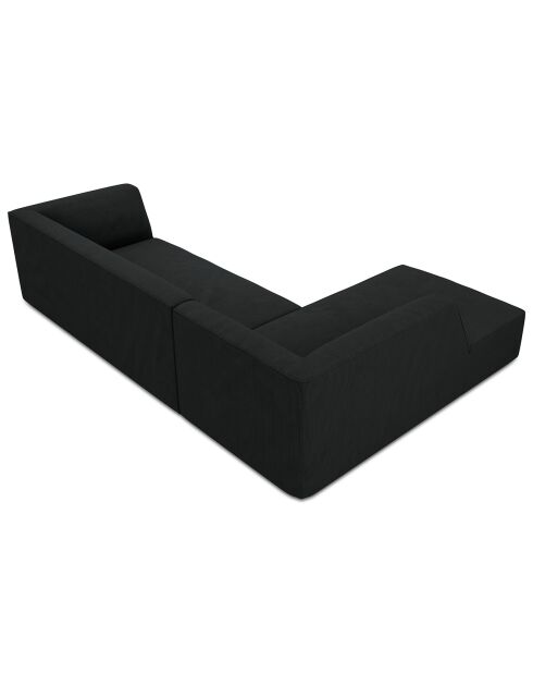 Canapé d'angle gauche Velours Sao 4 Places noir - 273x180x69 cm