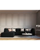 Canapé d'angle gauche Velours Sao 4 Places noir - 273x180x69 cm