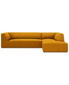Canapé d'angle droit Velours côtelé Sao 4 Places jaune - 273x180x69 cm
