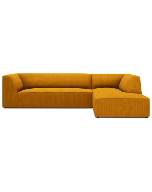 Canapé d'angle droit Velours côtelé Sao 4 Places jaune - 273x180x69 cm