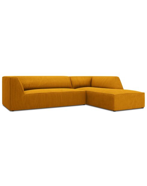 Canapé d'angle droit Velours côtelé Sao 4 Places jaune - 273x180x69 cm