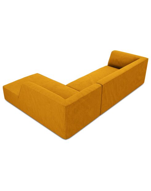 Canapé d'angle droit Velours côtelé Sao 4 Places jaune - 273x180x69 cm