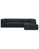 Canapé d'angle droit Velours côtelé Sao 4 Places bleu - 273x180x69 cm