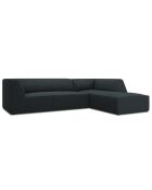 Canapé d'angle droit Velours côtelé Sao 4 Places bleu - 273x180x69 cm