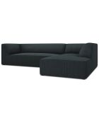 Canapé d'angle droit Velours côtelé Sao 4 Places bleu - 273x180x69 cm