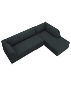 Canapé d'angle droit Velours côtelé Sao 4 Places bleu - 273x180x69 cm