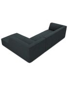 Canapé d'angle droit Velours côtelé Sao 4 Places bleu - 273x180x69 cm