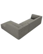Canapé d'angle droit Velours côtelé Sao 4 Places gris clair - 273x180x69 cm