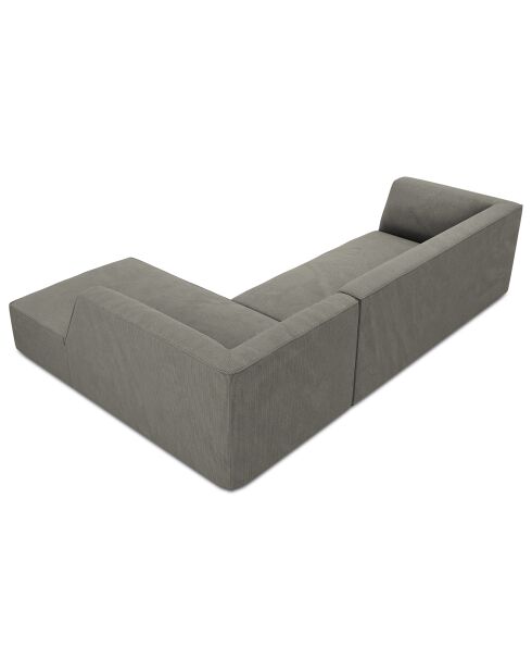 Canapé d'angle droit Velours côtelé Sao 4 Places gris clair - 273x180x69 cm