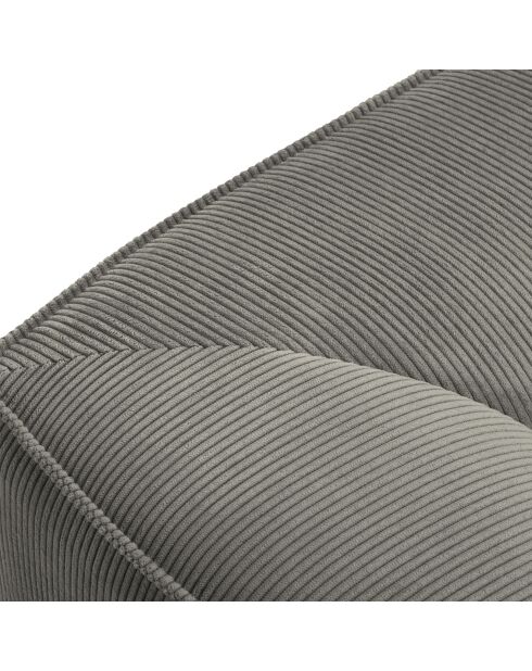 Canapé d'angle droit Velours côtelé Sao 4 Places gris clair - 273x180x69 cm