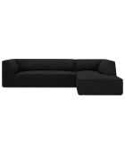 Canapé d'angle droit Velours côtelé Sao 4 Places noir - 273x180x69 cm