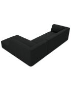 Canapé d'angle droit Velours côtelé Sao 4 Places noir - 273x180x69 cm