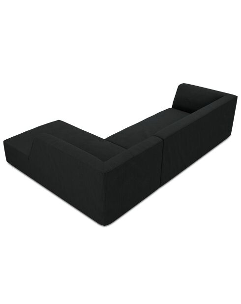Canapé d'angle droit Velours côtelé Sao 4 Places noir - 273x180x69 cm