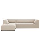 Canapé d'angle gauche Velours Sao 4 Places beige - 273x180x69 cm