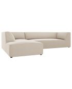 Canapé d'angle gauche Velours Sao 4 Places beige - 273x180x69 cm