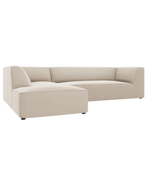 Canapé d'angle gauche Velours Sao 4 Places beige - 273x180x69 cm