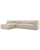 Canapé d'angle gauche Velours Sao 4 Places beige - 273x180x69 cm