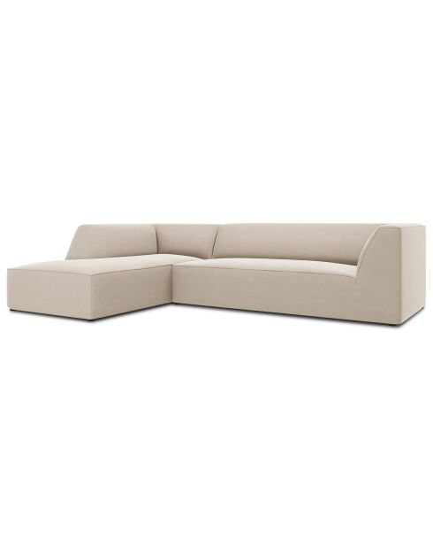 Canapé d'angle gauche Velours Sao 4 Places beige - 273x180x69 cm