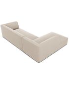 Canapé d'angle gauche Velours Sao 4 Places beige - 273x180x69 cm
