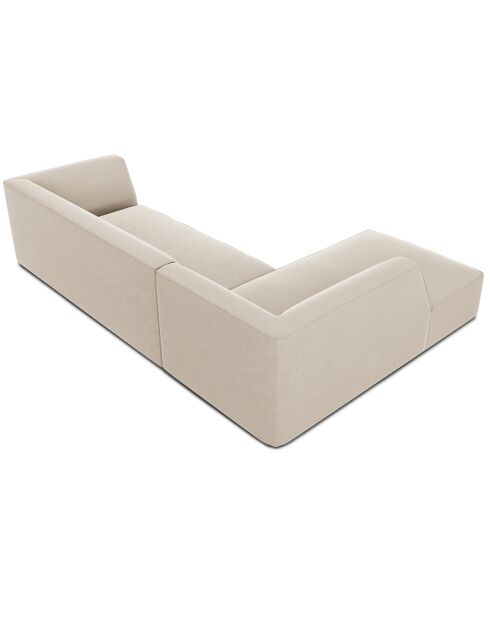 Canapé d'angle gauche Velours Sao 4 Places beige - 273x180x69 cm