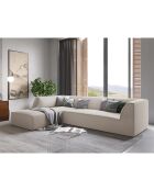 Canapé d'angle gauche Velours Sao 4 Places beige - 273x180x69 cm