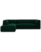 Canapé d'angle gauche Velours Sao 4 Places vert bouteille - 273x180x69 cm