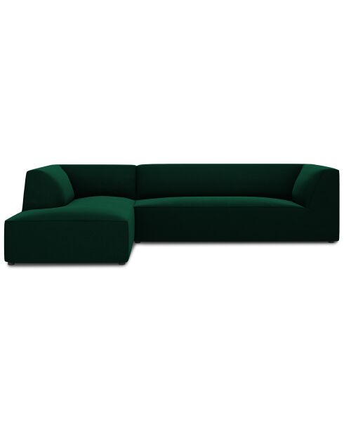Canapé d'angle gauche Velours Sao 4 Places vert bouteille - 273x180x69 cm