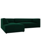 Canapé d'angle gauche Velours Sao 4 Places vert bouteille - 273x180x69 cm