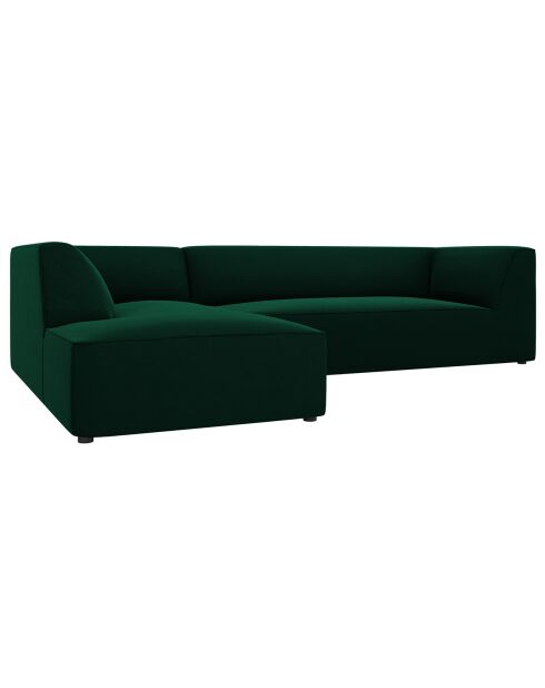 Canapé d'angle gauche Velours Sao 4 Places vert bouteille - 273x180x69 cm