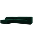 Canapé d'angle gauche Velours Sao 4 Places vert bouteille - 273x180x69 cm