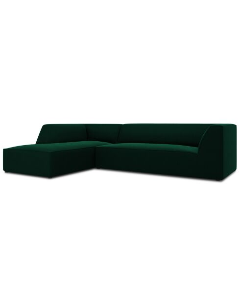 Canapé d'angle gauche Velours Sao 4 Places vert bouteille - 273x180x69 cm