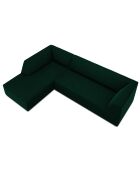 Canapé d'angle gauche Velours Sao 4 Places vert bouteille - 273x180x69 cm