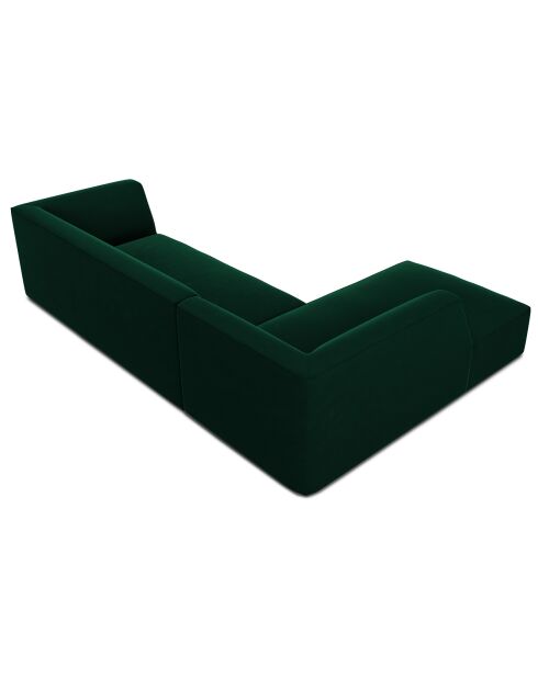 Canapé d'angle gauche Velours Sao 4 Places vert bouteille - 273x180x69 cm
