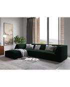 Canapé d'angle gauche Velours Sao 4 Places vert bouteille - 273x180x69 cm