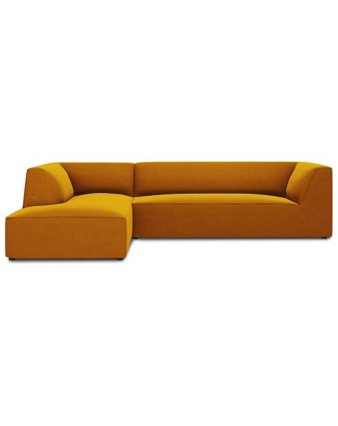 Canapé d'angle gauche Velours Sao 4 Places jaune - 273x180x69 cm