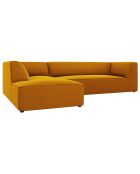 Canapé d'angle gauche Velours Sao 4 Places jaune - 273x180x69 cm