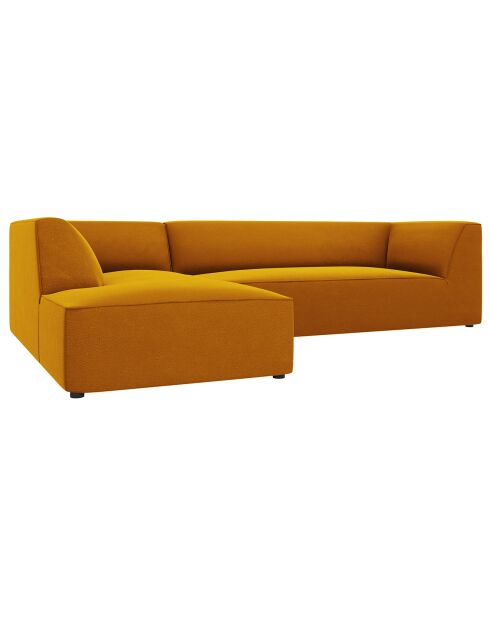 Canapé d'angle gauche Velours Sao 4 Places jaune - 273x180x69 cm