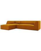 Canapé d'angle gauche Velours Sao 4 Places jaune - 273x180x69 cm