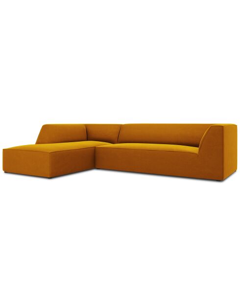 Canapé d'angle gauche Velours Sao 4 Places jaune - 273x180x69 cm